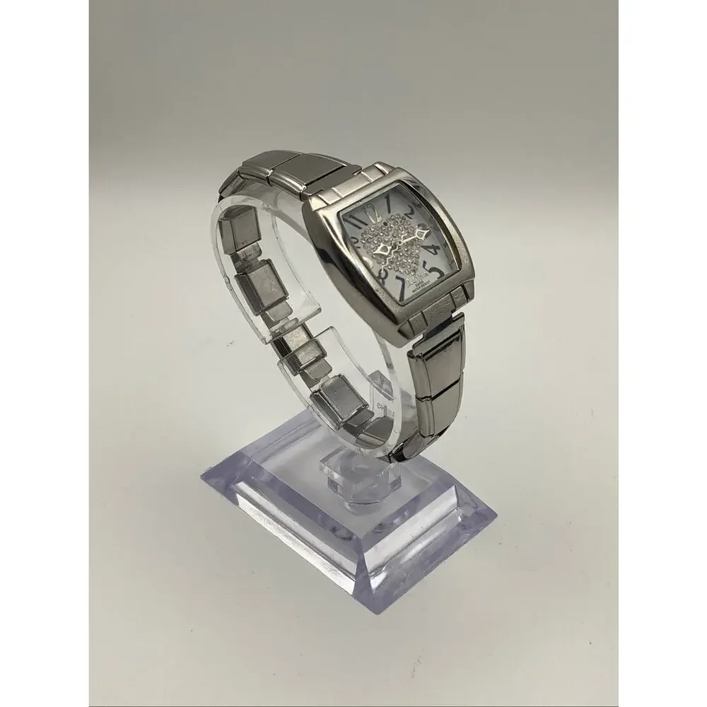 Activa Bulova Womens Swiss Quartz Tonneau Steel Watch